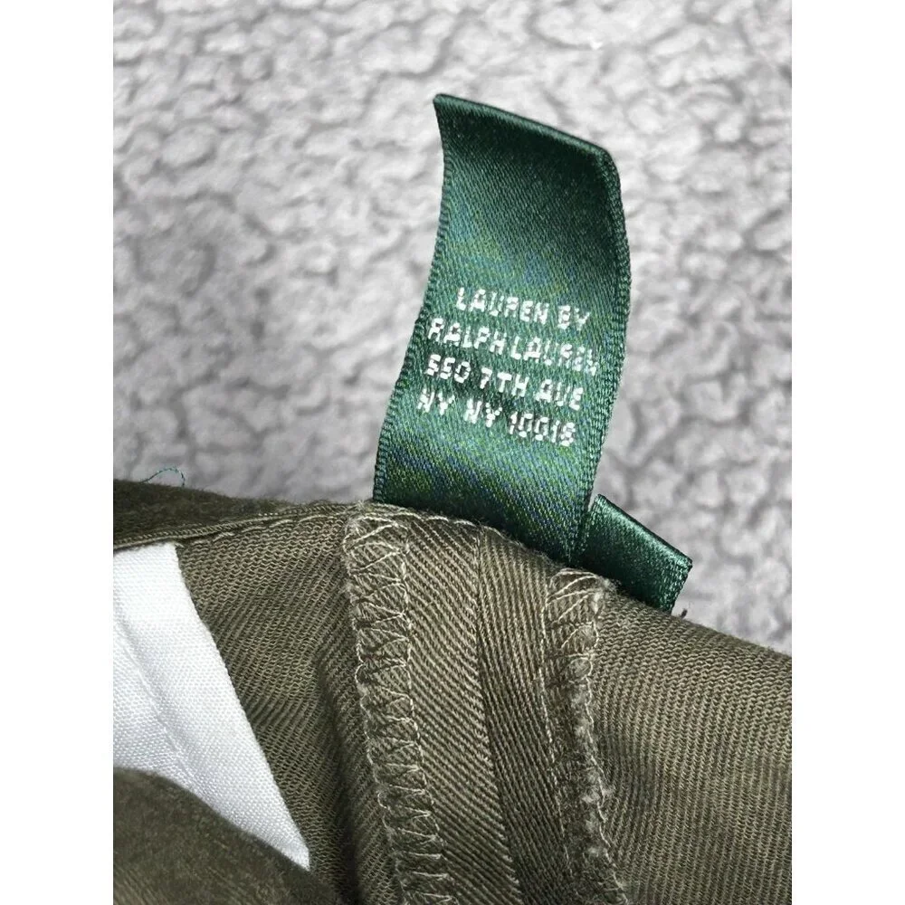 Lauren Ralph Lauren Shorts Womens 10 Olive Green Chino Nautical Rope Belt